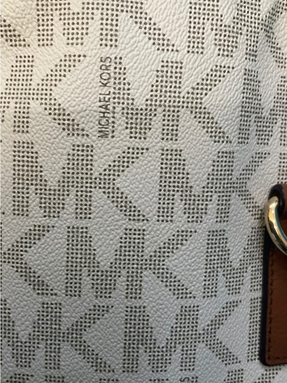 MICHAEL KORS Hamilton Large Vanilla Brown Monogram Tote/Shoulder Bag - Picture 11 of 14